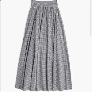 J. Crew Black and White Gingham Maxi Skirt -Sz 6